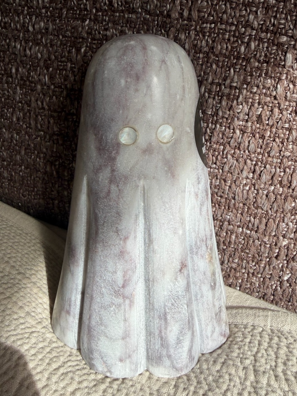 Home Goods Genuine Marble Ghost Figurine - White with Gray Veining Fall Decor